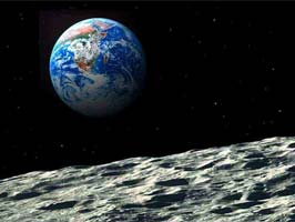 Image spatiale de la Terre vue depuis la Lune.